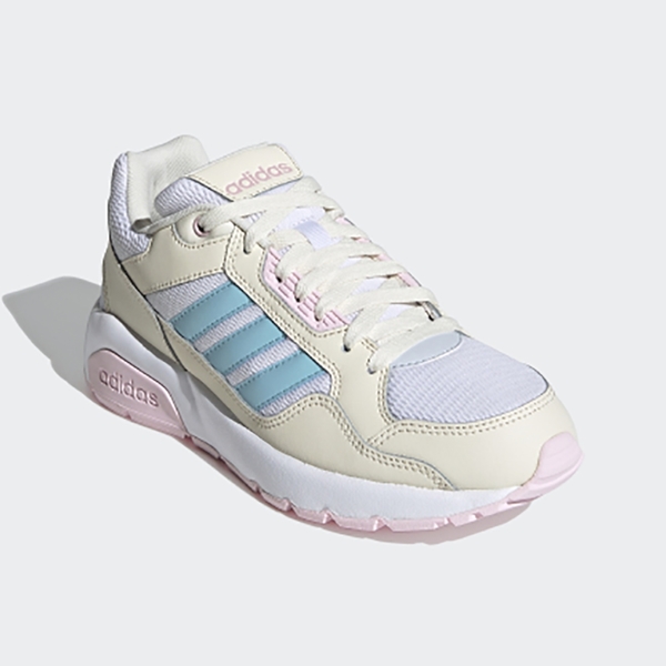 ADIDAS NEO RUN9TIS 女鞋 休閒 網布 透氣 反光細節 米 白 藍【運動世界】FZ1459 product thumbnail 3