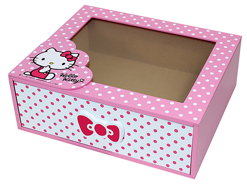 【震撼精品百貨】Hello Kitty 凱蒂貓~HELLO KITTY圓點風收納盒-粉