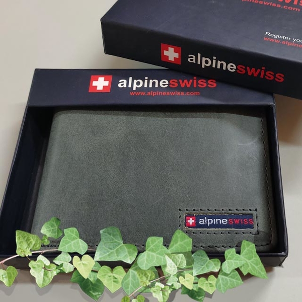 【ALPINE SWISS】瑞士+ 男皮夾 短夾 麂皮 品牌盒裝／仿舊灰（單鈔夾） product thumbnail 7