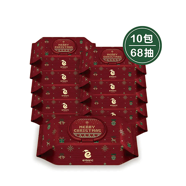 韓國 Enblanc 2023聖誕紅限量款極厚仙人掌-68抽/10包【佳兒園婦幼館】
