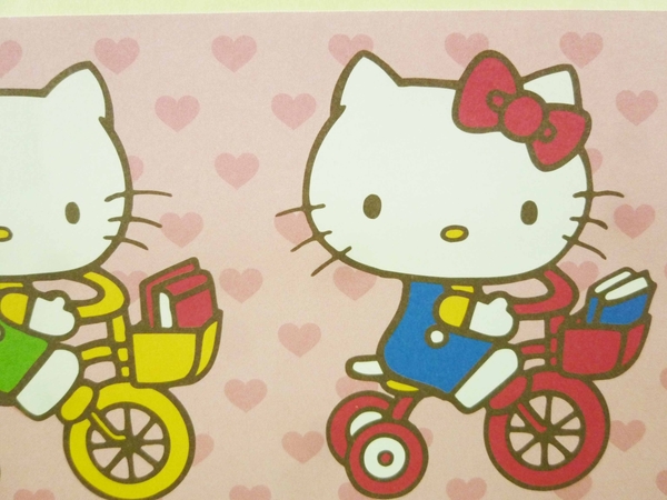 【震撼精品百貨】Hello Kitty 凱蒂貓~卡片-腳踏車粉 product thumbnail 3