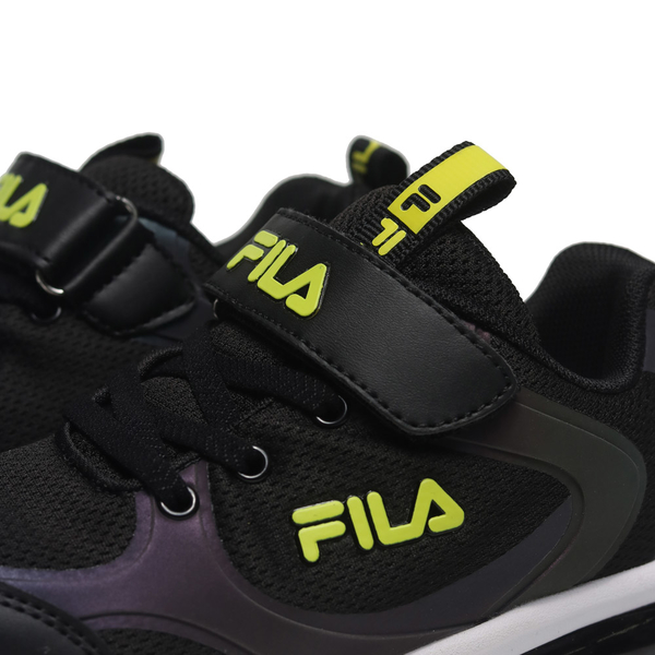 FILA 童鞋 休閒鞋 黑螢光黃 氣墊 足弓 反光 中童 大童 3J415X006 product thumbnail 2