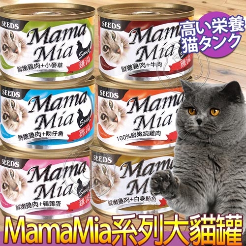 【培菓幸福寵物專營店】聖萊西Seeds》MamaMia機能愛貓雞湯餐罐貓罐-170g(超取限28罐)