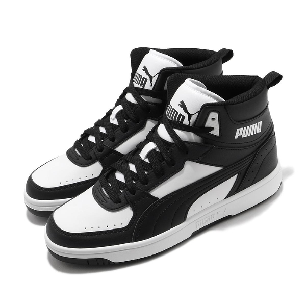 Puma 休閒鞋 Rebound Joy 黑 白 復古籃球鞋 男鞋 高筒 基本款 【ACS】 374765-01