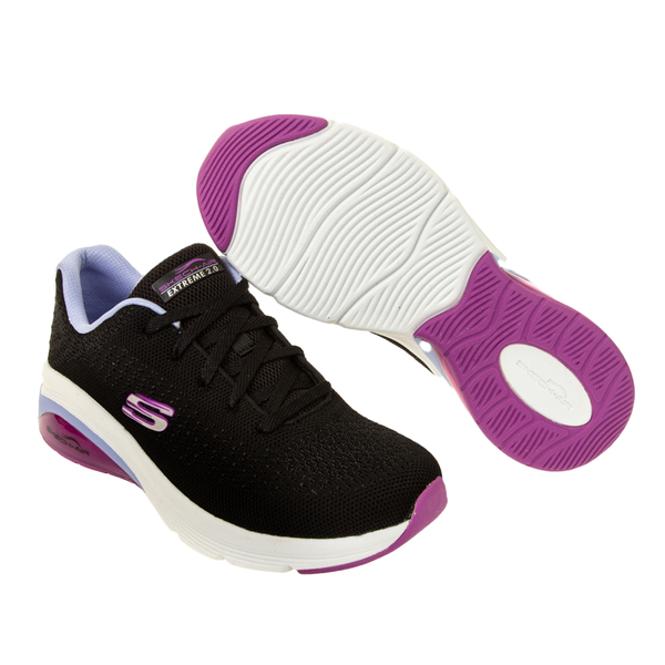 SKECHERS AIR EXTREME 2.0 黑紫 女 氣墊 透氣 可機洗 運動 休閒鞋 149645BKLV product thumbnail 3