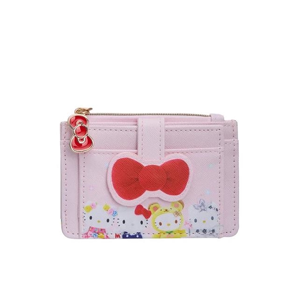 小禮堂 Hello Kitty 皮質票卡零錢包 (週年裝扮 50週年系列)