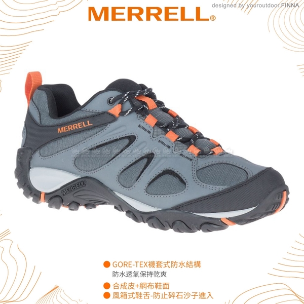 【MERRELL 美國 男 YOKOTA 2 SPORT GORE-TEX登山健走鞋《鐵灰/橘》】ML036231/登山/健行 product thumbnail 2