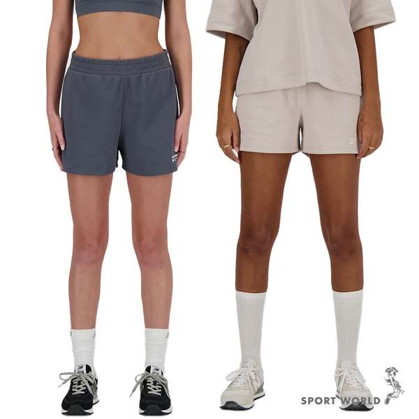 New Balance 棉短褲 女裝 寬鬆 美版 粉/墨灰【運動世界】WS33502MNK/WS33502GT