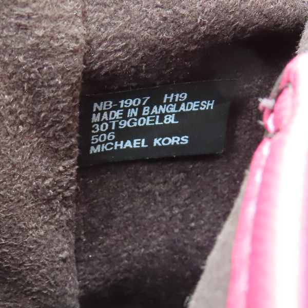 【二手名牌BRAND OFF】MICHAEL KORS 麥可寇斯 莓果色 羊皮 Cece 單肩鍊包 金扣 product thumbnail 7