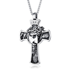 《QBOX 》FASHION 飾品【C23N2181】精緻個性宗教耶穌十字架鑄造鈦鋼墬子項鍊/掛飾