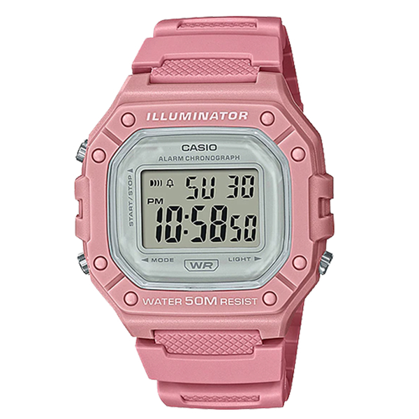 CASIO手錶專賣店 卡西歐 W-218HC-4A 電子錶 樹脂錶帶 防水50米 LED燈光 碼錶 W-218HC