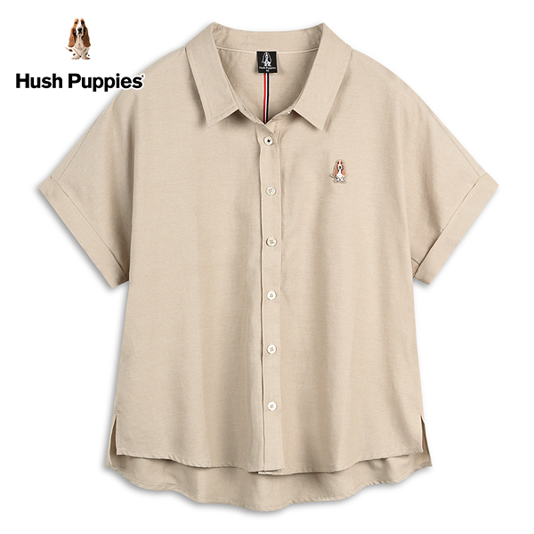 Hush Puppies 襯衫 女裝簡約連袖牛津布寬鬆襯衫