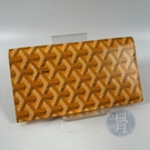 BRAND楓月 GOYARD 黃色對開長夾 皮夾 錢包 精品長夾 皮件 配件 經典LOGO 方便實用