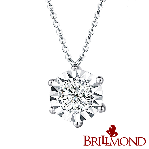 【BRILLMOND JEWELRY】GIA 30分 D/VVS1 18K金 璀璨光芒套鍊(D/VVS1 3EX 18K白金套鍊)