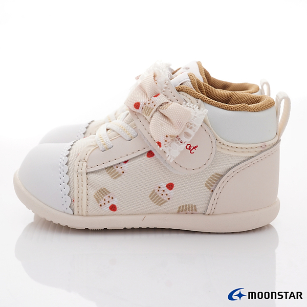 日本Moonstar月星頂級童鞋赤子心系列高筒蛋糕圖案學步鞋1538米黃(寶寶段) product thumbnail 3