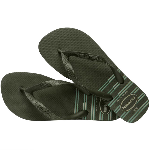 HAVAIANAS 哈瓦仕 人字拖 TOP BASIC 墨綠 線條 夾腳拖 男 41319320869M product thumbnail 3