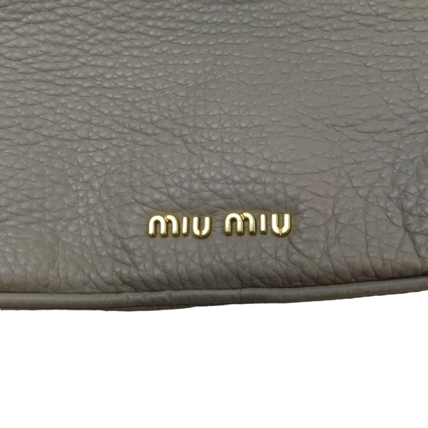 【二手名牌BRAND OFF】miu miu 繆繆 灰色 牛皮 兩用包 product thumbnail 6