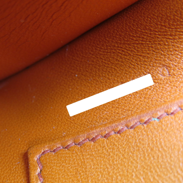 【二手名牌BRAND OFF】HERMES 愛馬仕 橘色 牛皮 Egee 手拿包 D刻 金扣 product thumbnail 7