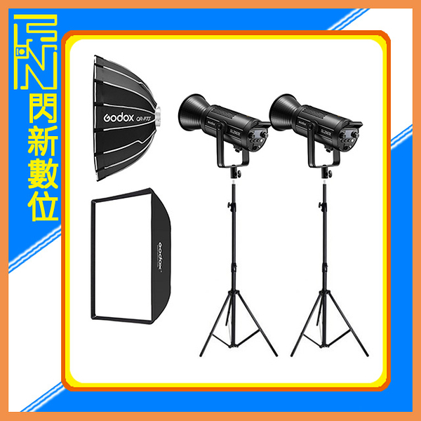 GODOX 神牛 SL200 III LED補光燈+280cm燈架 兩組+QR-P70T+網格+SB-US6090柔光罩 大師組