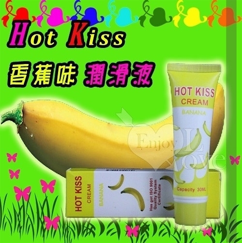 潤滑液 按摩油 可口交 肛交 情趣用品 買送潤滑液 水性 HOT KISS 香蕉味潤滑液 30ml 嚴選推薦