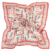 Christian Dior波形紋多彩方型絲巾(紅色)179003