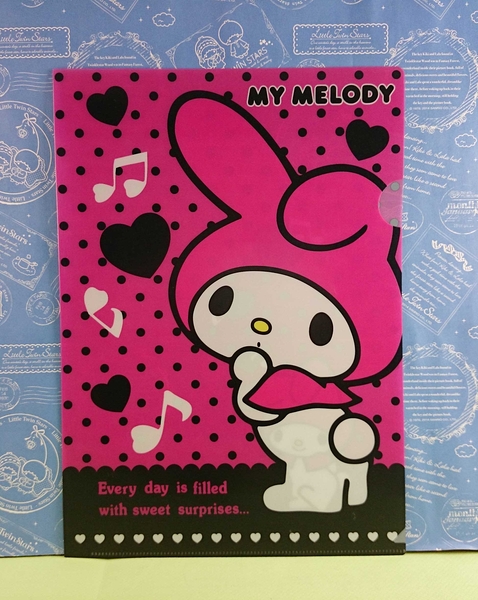 【震撼精品百貨】My Melody 美樂蒂~A4文件夾_桃底_黑點