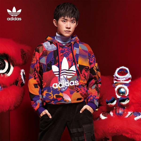 Adidas ORIGINALS CNY 男裝 長袖 帽T 可調式帽緣 農曆新年 春節圖案 易烊千璽 彩【運動世界】GN5448 product thumbnail 6