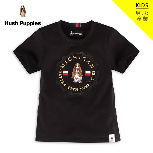 Hush Puppies T恤 童裝經典立體品牌圖騰刺繡狗T恤 product thumbnail 3