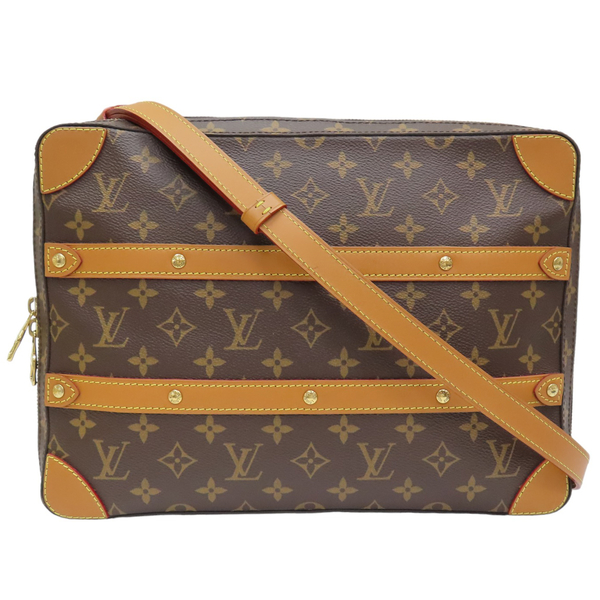 【二手名牌BRAND OFF】LOUIS VUITTON LV 路易威登 原花 PVC塗層帆布 Soft Trunk Messenger MM 肩背包 M44754