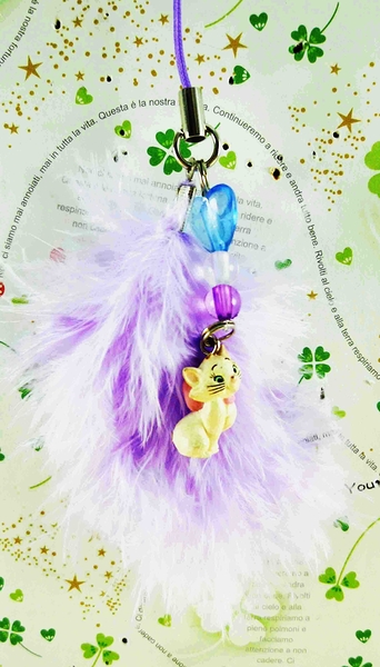 【震撼精品百貨】The Aristocats Marie 迪士尼瑪莉貓~手機吊飾-紫色毛毛