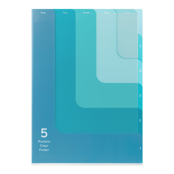Midori 5層資料夾 A4-藍