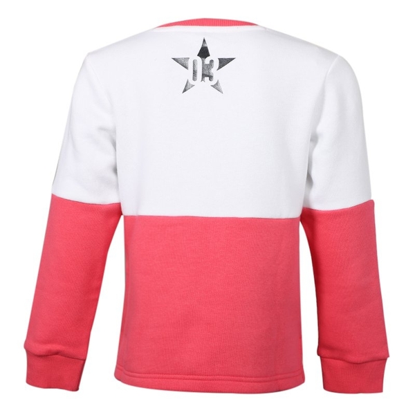 ADIDAS LG CREW SWEAT 童裝 大童 長袖 休閒 拼接 棉質 白 粉【運動世界】EH4094 product thumbnail 2