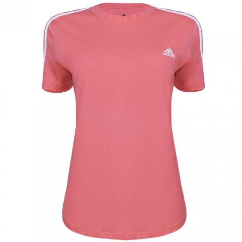 Adidas LOUNGEWEAR ESSENTIALS 女款粉色運動短袖上衣 GL0787【KAORACER】