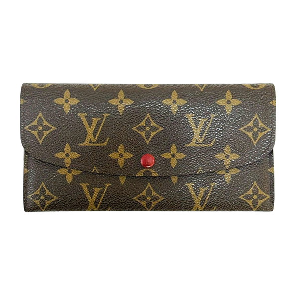 【二手名牌BRAND OFF】LOUIS VUITTON LV 路易威登 原花 PVC塗層帆布 Emilie 扣式長夾 M60136