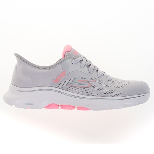 Skechers 休閒鞋 Go Walk 7-Valin Slip-Ins 女鞋 灰粉 透氣 套入式 健走 運動 125233GYPK