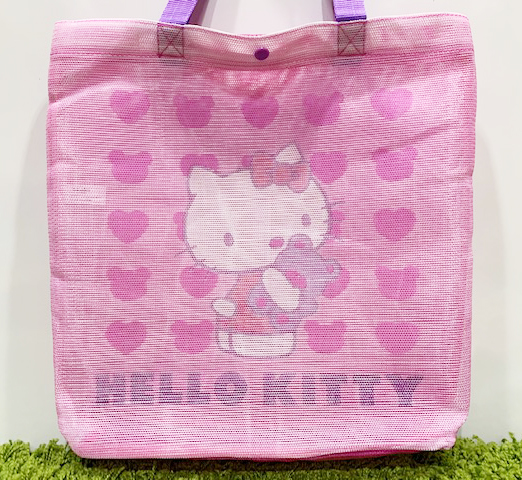 【震撼精品百貨】Hello Kitty 凱蒂貓~日本SANRIO三麗鷗KITTY網狀手提袋肩背包-愛心抱熊*30528 product thumbnail 2