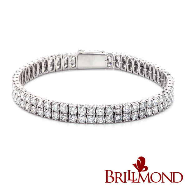 【BRILLMOND JEWELRY 】鑽石手鍊9克拉雙排18K白金(總重9克拉 18K白金台)