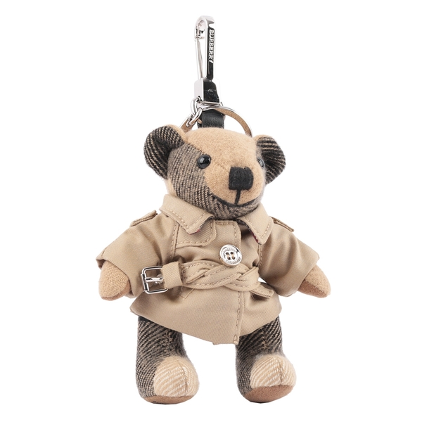 【BURBERRY】Thomas 泰迪熊風衣造型吊飾/Key圈(經典米色) 8027168