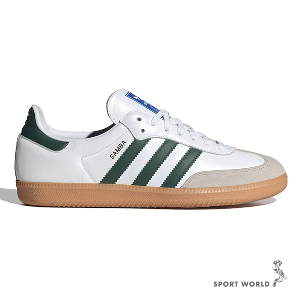 Adidas Samba OG 男鞋女鞋休閒鞋皮革焦糖底德訓鞋白綠【運動世界