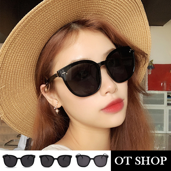 OT SHOP [現貨] 太陽眼鏡 墨鏡 中性復古大方框 膠框 鉚釘 抗UV400 顯臉小 韓系時尚潮流 情侶款 U124