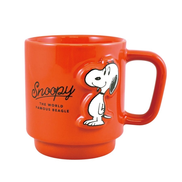 【震撼精品百貨】史奴比Peanuts Snoopy ~SNOOPY 史努比浮雕陶瓷馬克杯-紅*76716