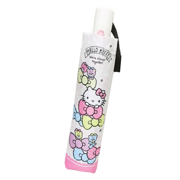 小禮堂 Hello Kitty 抗UV自動雨陽傘 (白緞帶款) 4713304-522401