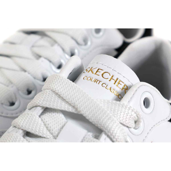 SKECHERS COURT CLASSICS 休閒運動鞋 女鞋 白色 185060WBK no697 product thumbnail 5