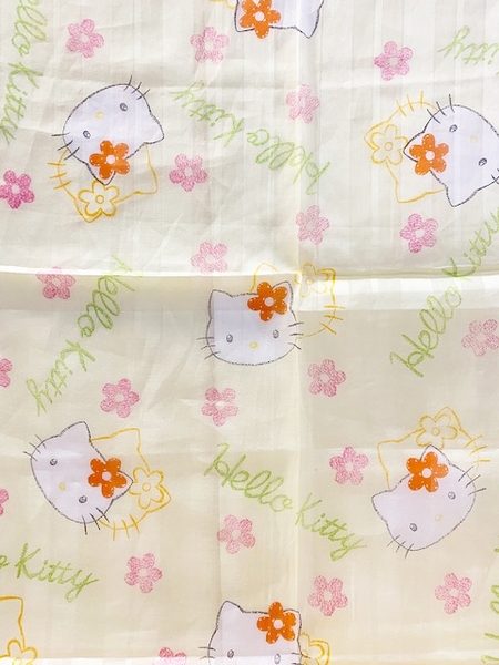 【震撼精品百貨】Hello Kitty 凱蒂貓~三麗鷗KITTY日本絲巾/手帕-描圖黃#40072