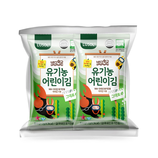 韓國 LUSOL 幼兒烘烤海苔10入/包-無鹽|9個月以上適用