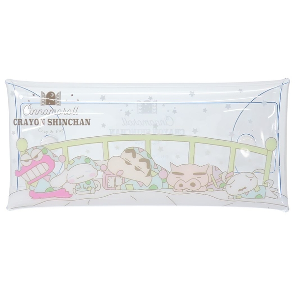 【震撼精品百貨】大耳狗_Cinnamoroll~日本三麗鷗Sanrio 大耳狗&蠟筆小新聯名透明收納包/鉛筆盒*76434