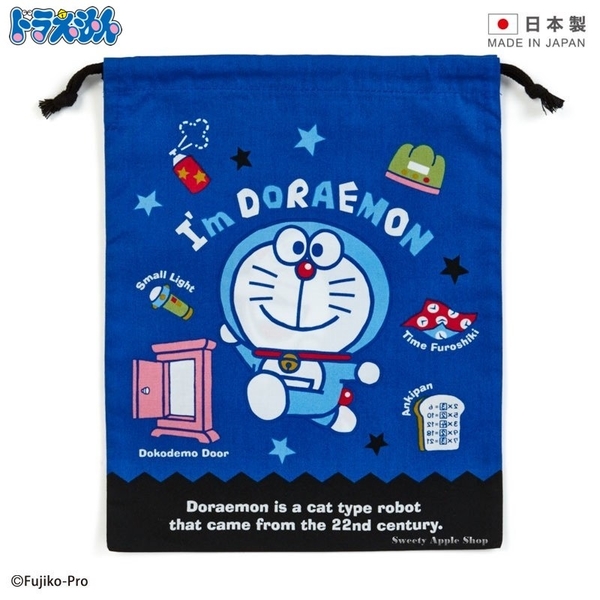 ☆ 日本製☆ 日本限定哆啦a夢I'm DORAEMON 束口袋/ 收納袋/ 巾着(大