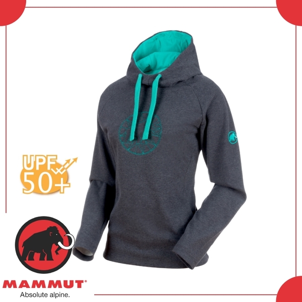 【MAMMUT 女 Logo 保暖連帽長袖上衣《幻影黑》】1040-01400-00166/休閒/運動/登山/滑雪/帽T/大學T