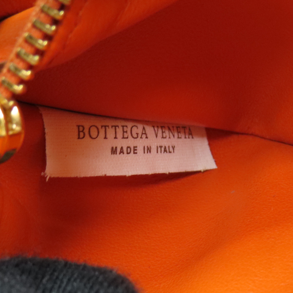 【二手名牌BRAND OFF】BOTTEGA VENETA BV 寶緹嘉 橘色 羊皮 編織 扣式長夾 金扣 product thumbnail 8