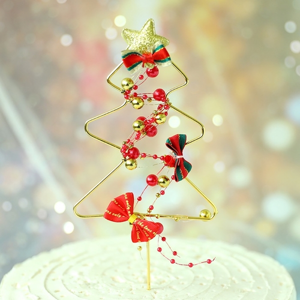 鐵藝 聖誕樹 插牌 蛋糕插牌 聖誕節 聖誕樹插牌 蛋糕 裝飾